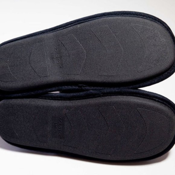 GOLDTOE Premier Memory Foam Aquafx Black Faux Swede Slipper main image 2